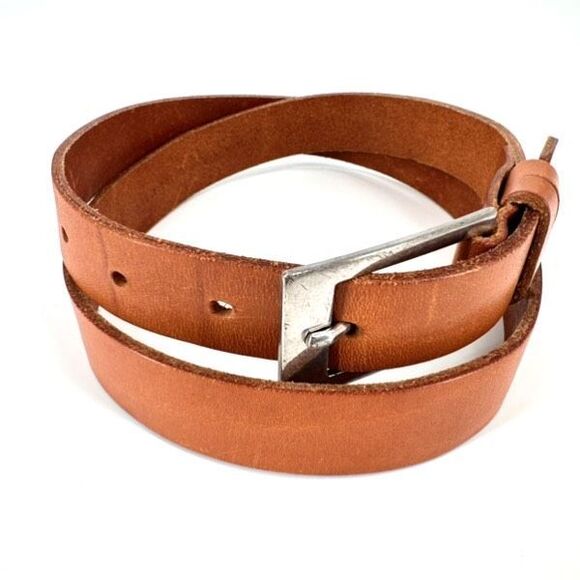 Vintage Banana Republic Women's Genuine Leather Buckle Waist Belt Brown Medium - Picture 2 of 14